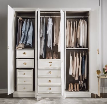 gros plan photo d'un placard de vêtement avec des chaussures