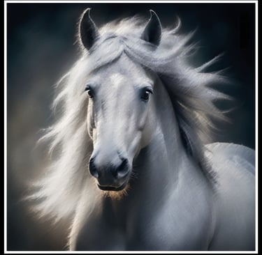 Horse portrait, artwork by Philip Preston.