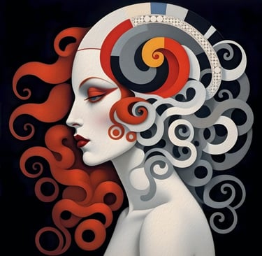 Abstract portrait, digital artwork by Philip Preston.