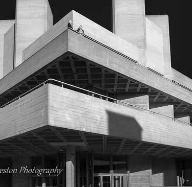 Brutalist architecture of Royal National Theatre, London, UK, photography by Philip Preston.
