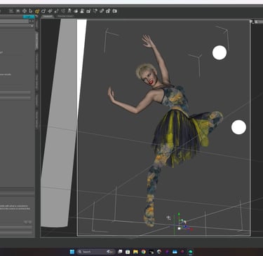 Daz Studio screenshot for creating ballerina image series by Philip Preston.