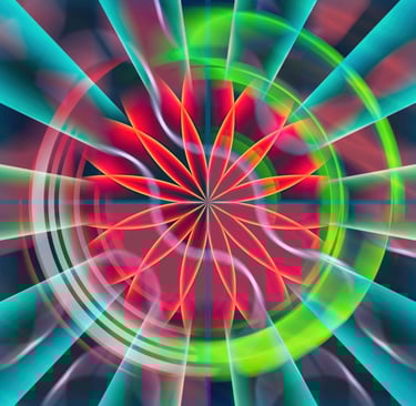 Colourful abstract artwork by Philip Preston.