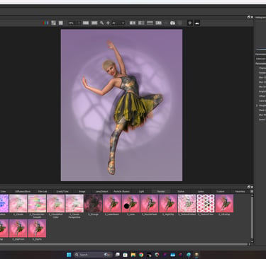 Boris Optics screenshot for editing ballerina image series by Philip Preston.