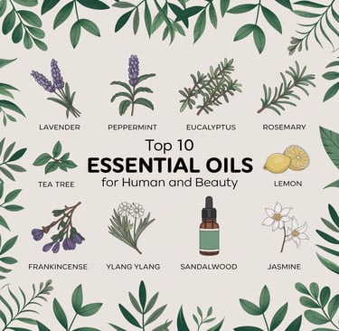 a variety of essential oils for the skin care products