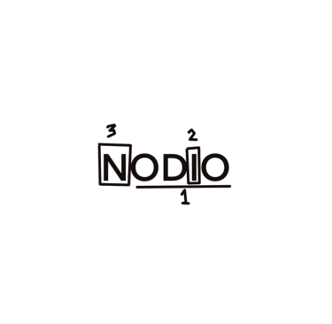 a noodleo logo with a black and white background
