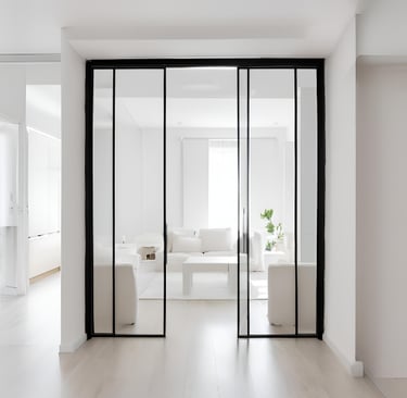Drzwi przesuwne z jednym szkłem