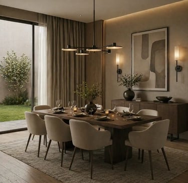 Contemporary Dining Room Ideas with Warm Tones and Elegant Gathering Style