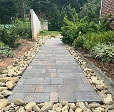 Stone and paver walkway installation in Catawba County NC