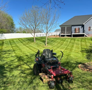 Professional lawn mowing service in Catawba County NC with striped finish