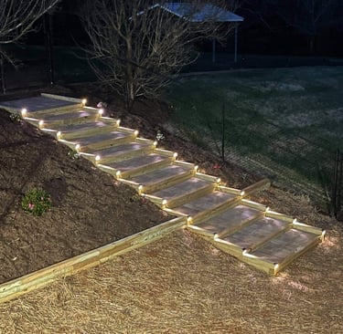 Outdoor stair and landscape step installation in Catawba County NC