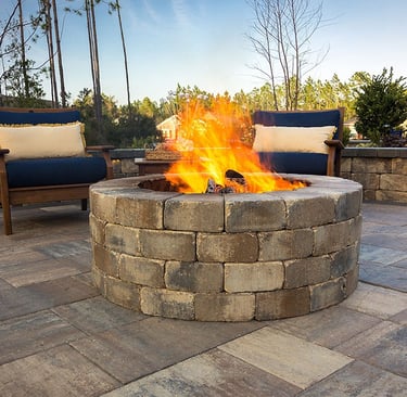 Custom patio and fire pit installation in Catawba County NC