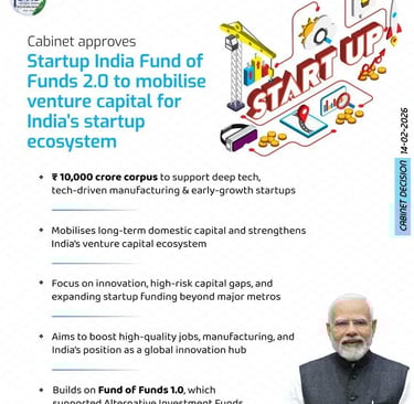 Rs. 10,000 crore corpus to support deep tech, tech-driven innovative manufacturing startups, and early-growth stage startups