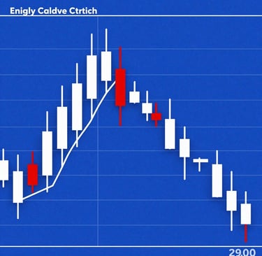 An illustration of a hammer candlestick pattern appearing at the bottom of a downtrend.