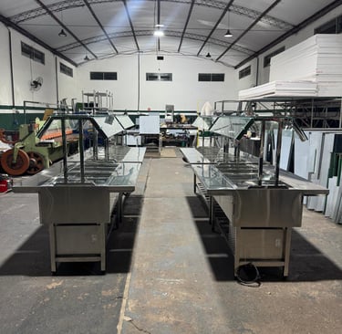 INOX Buffet Quente ( Banho Maria ) para refeições coletivas