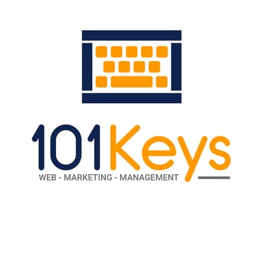 101 keys logo black and gold letter