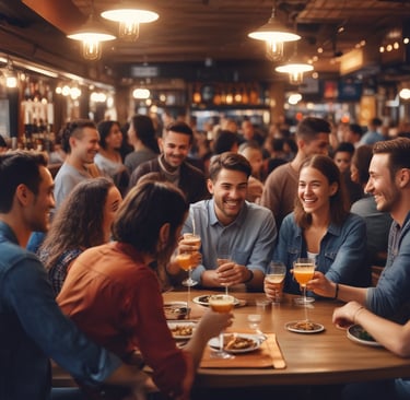 A group of friends enjoying the game night together.