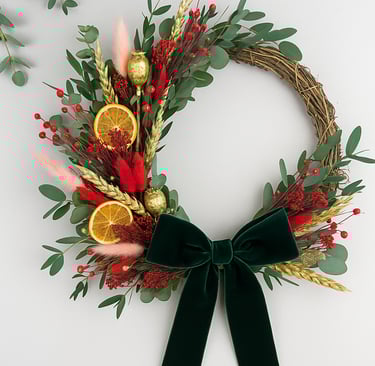 Dried Christmas wreath workshop Lincoln