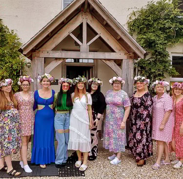 flower crown hen party group