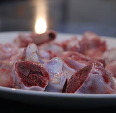 a plate of bones on a plate