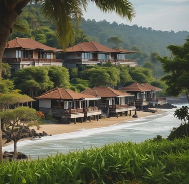 A serene beach destination ideal for travel and tourism.