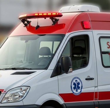 ambulância atende acidente de trânsito