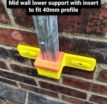 Mid wall profiles support with bottom for 40 & 50mm profiles