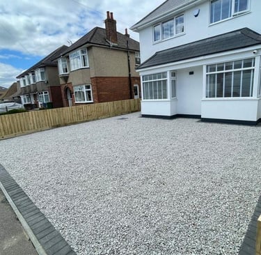 a gravel driveway with gravel driveway and gravel driveway