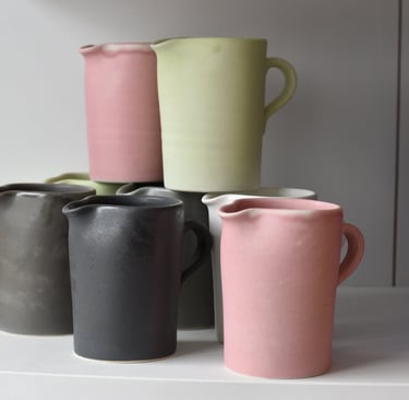 Large Jugs  Charcoal, Grey, Pale Pink and Pistachio