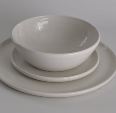 Breakfast Bowl , Side and Dinner Plate White Gloss