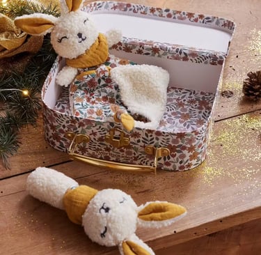 doudou plat personnalisable avec sa malete