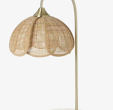 lampe en rotin fleurs
