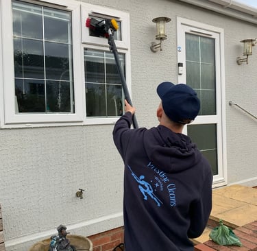A window being washed