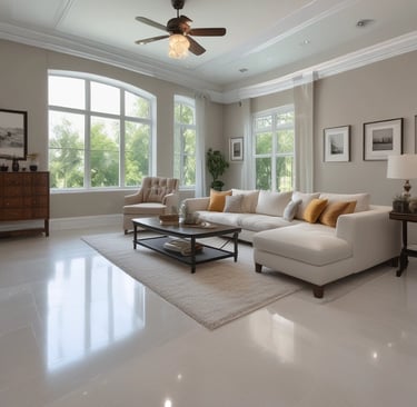 A residential street with three houses in the background, two of which are under construction or renovation. Two vans labeled 'Metal Roofing Seamless Siding' are parked on the side of the street, one orange and one blue. Several cyclists are riding past, wearing helmets and cycling gear.