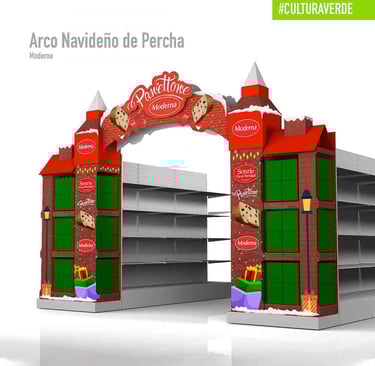Arco publicitario de cartón