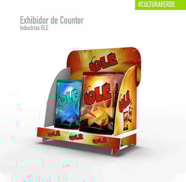 Exhibidor de counter hecho en cartón