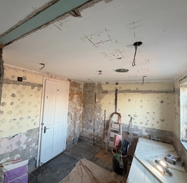 A large bathroom in York ready to plaster.