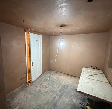 Another bathroom expertly plastered and ready for refit and deccoration.