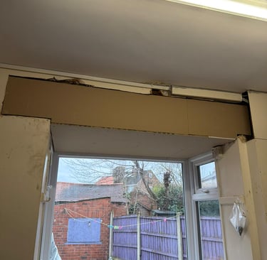 First, we carefully boarded the affected area.