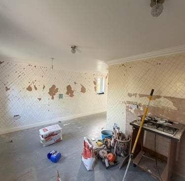 Kitchen ready to plaster.
