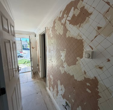 Hallway in need of a makeover.