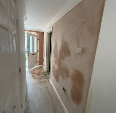 Walls completely transformed. Lovely smooth surfaces ready to decorate.
