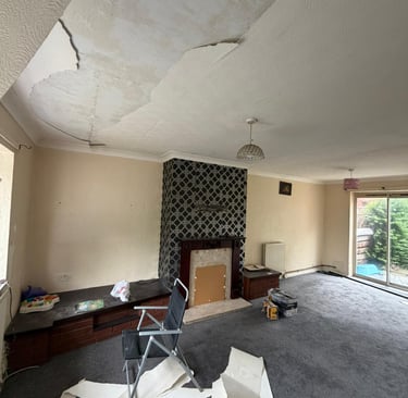 The paper needed stripping from the ceiling and walls.
