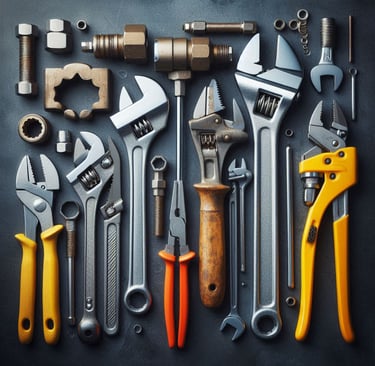 a variety of tools that include wrenches and wrenes