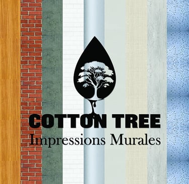 Impression murale, impression sur murs, brique, toile, BA13, verre, bois