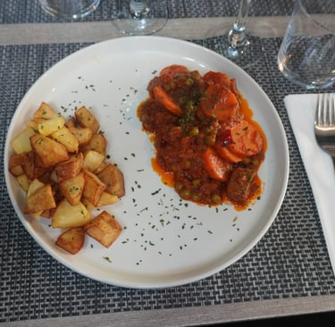 a plate with a nice potato in Spanish style