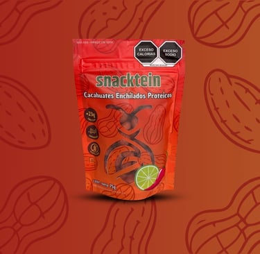 Cacahuate enchilado proteico marca Snacktein