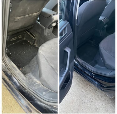 Avant après détachage voiture