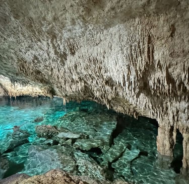 a cave with a large cave in the middle of it