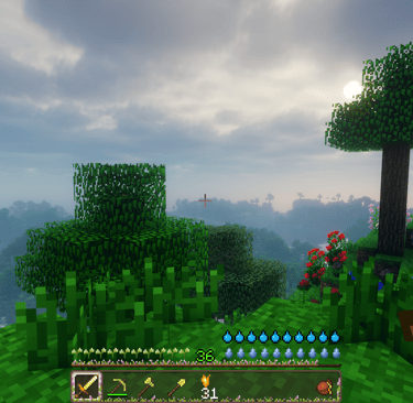 Golden sword and tools with Better Gold Stuff mod in Minecraft.
