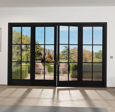 certified aluminum french 4 panel doors